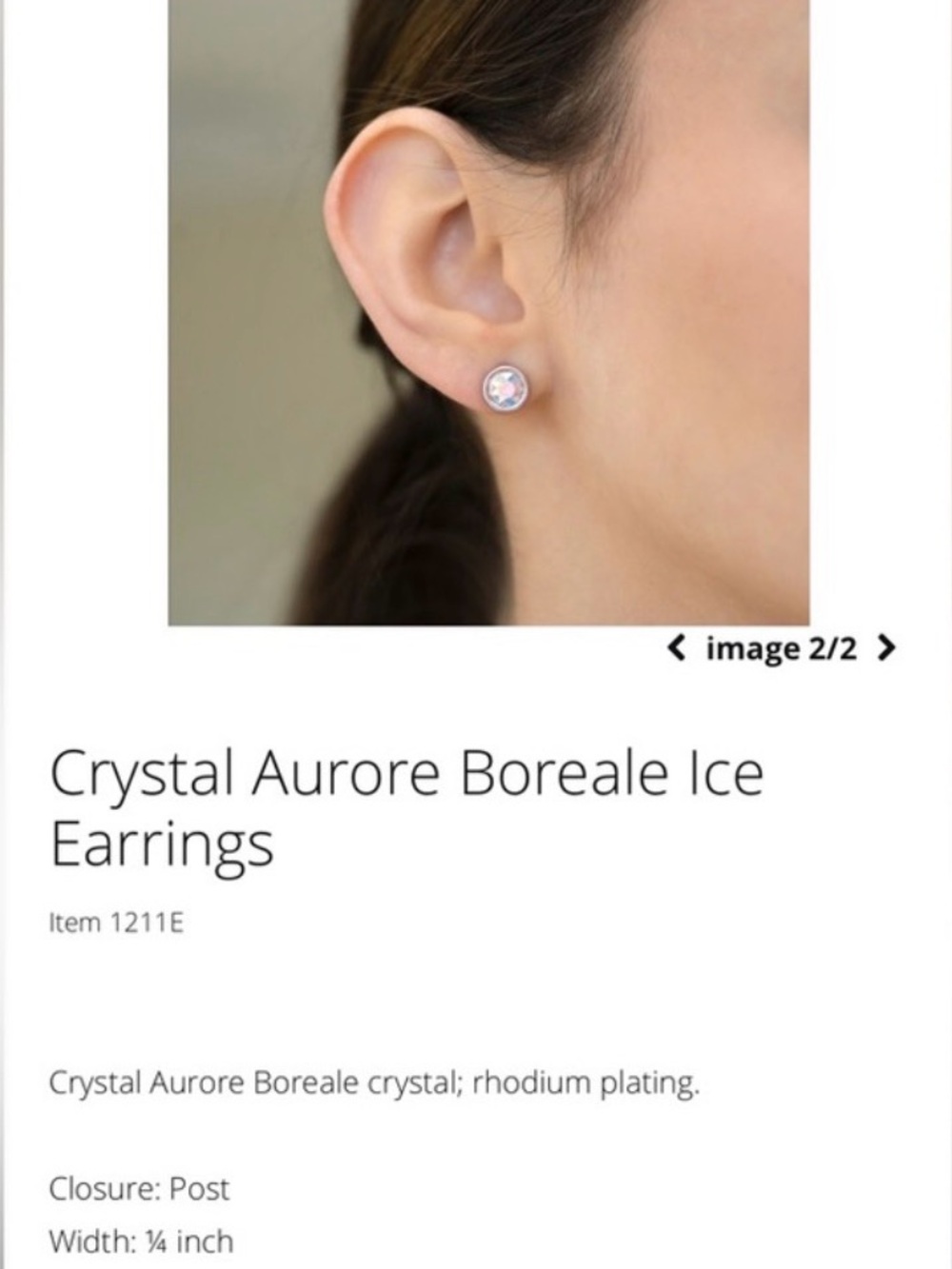 Touchstone Crystal Ice Necklace & Stud Set - Crystal AB- NIB - Picture 5 of 5